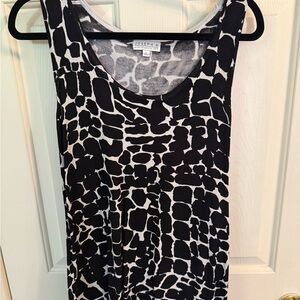 Joseph A Black and White Graphic Sleeveless Tank Top